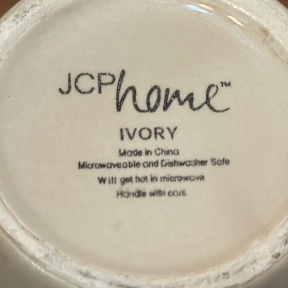JCP Home Ivory Ceramic Mug 15 Oz Dishwasher & Microwave Safe - Picture 3 of 5